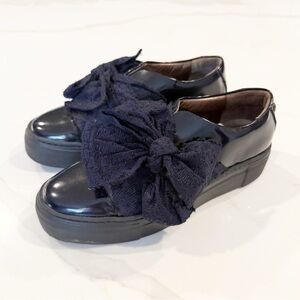 AGL Platform Patent Leather Fabric Bow Sneaker Sz 37